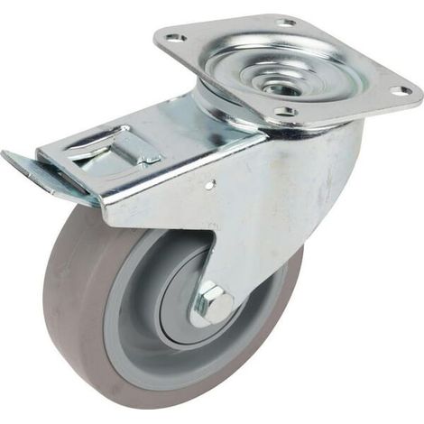 Roulettes pivotantes à bandage en caoutchouc élastique TENTE 3477UFP125P62