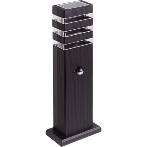 Borne extérieure 40cm détecteur PIR GU10 IP44 noire (1/3)