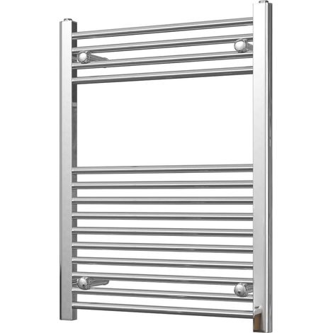Zennor - Chrome Heated Towel Rail - H800mm x W600mm - Straight (1/3)