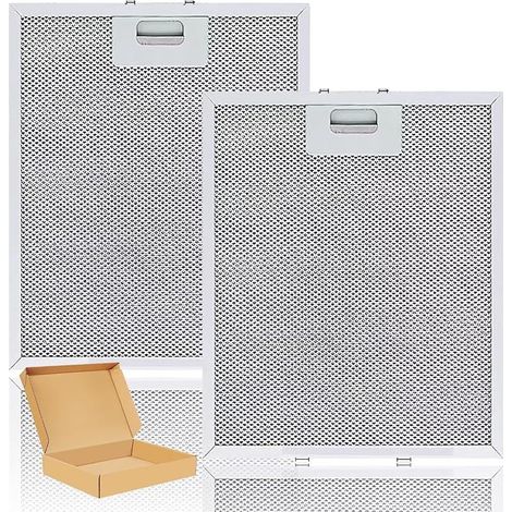 Lot de 2 filtres à graisse en métal pour hotte aspirante - 305 mm x 267 mm - Pour AEG, Electrolux, Elica, Whirlpool, Bauknecht