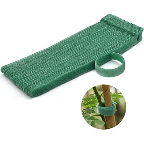 Lot de 200 attaches Velcro réglables en nylon pour soutenir les plantes et les vignes, attaches de jardin multifonctions (200 pièces, 20,3 cm, vert) (1/5)