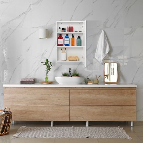 Bathroom Mirror Cabinet with Adjustable Shelf (1/5)