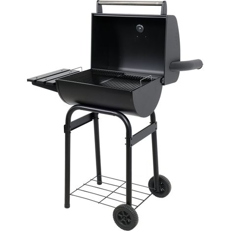 Holzkohlegrill 47x34 cm mit Deckel und Ablage, Campinggrill