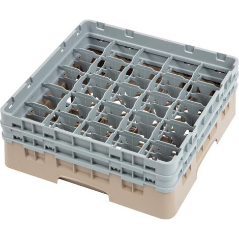 Casier à verres 25 compartiments Camrack beige hauteur max 133mm - 500 x 500 x 184 mm - CAMBRO (1/5)