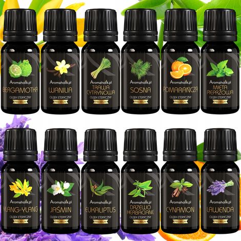 Oli essenziali naturali per aromaterapia, 12 pezzi