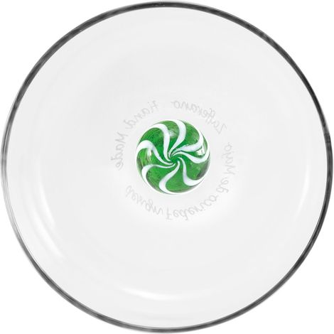 Bilia Coffret de 4 Verres Tumbler Candy en Verre Borosilicaté Soufflé à la Main Couleur Verte avec Sphère Interne Rayée Design Ludique Nostalgique