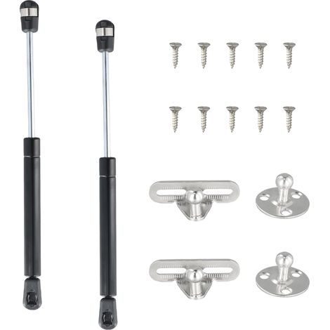 2pcs 100N Vérin à Gaz, Verin Hydraulique, Verin Meuble, Verin Hydraulique de Coffre, Charniere Porte Cuisine, Convient à Tous Les Types de Portes D'armoires Pliantes, de Fenêtres et de Sols, Noir (1/5)