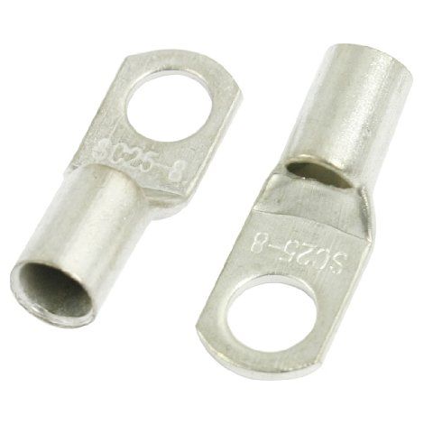Sourcingmap a12042300ux0565 Terminale Pcs Bullone Foro per il Cavo di Rame Tono, Argento (1/2)