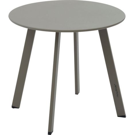 Table d'appoint de jardin ronde Saona café 50 x 45cm en acier - Hespéride (1/3)