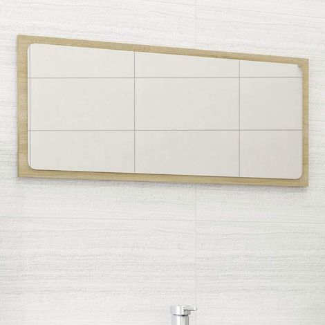804617 vidaXL Bathroom Mirror Sonoma Oak 80x1,5x37 cm Engineered Wood (1/5)
