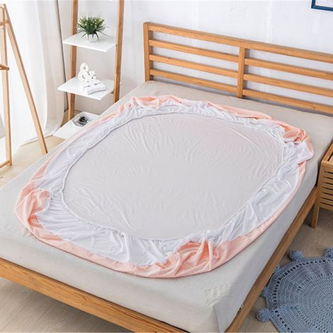 Protège-matelas imperméable en tissu éponge 100 % coton, respirant, à poches profondes et anti-insectes, avec protection TPU. (1/4)