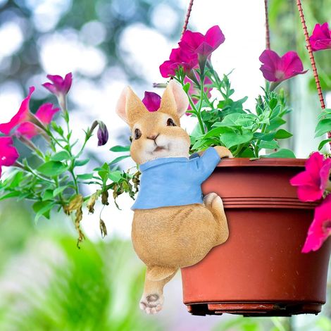 Hasenfigur für die Außendekoration, Hängende Gartendekoration für Terrasse, Balkon, Garten, Rasen, Einzigartiges Einzugsgeschenk