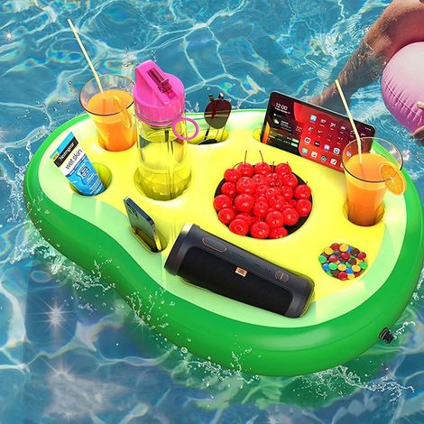 Porte-boisson flottant haut de gamme pour piscine et spa (accessoires pour adultes) - Supporte jusqu'à 22 kg - Accessoires de piscine amusants pour adultes - Flotteurs pour boissons (1/5)