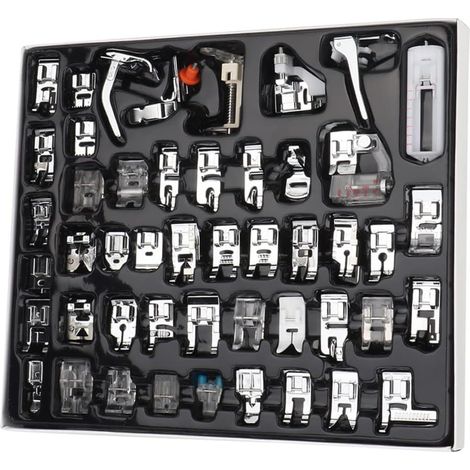 Professional Sewing Machine Presser Foot Accessory Set – Multifunctional Low Shank Feet for Domestic Sewing Machines, Dresses, Curtains and More (52-Piece Set) (1/5)