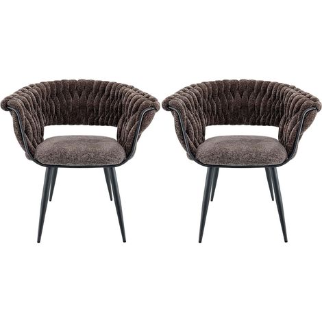 Marvin Poltrona Mavi In Velluto Intrecciato Con Gambe In Metallo Dorate Oro Poltroncina Di Design Seduta Imbottita Ergonomica Per Salotto Soggiorno Camera Elegante Grigio - 2 Poltrone (1/2)
