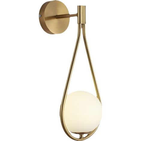 (Doré x 1) Applique Boule Verre LED 5W, Applique Murale Verre, Applique Murale Boule, Applique Art Deco, Lampe Vintage, Applique Globe Verre pour Salon, Chambre, Chevet, Escalier