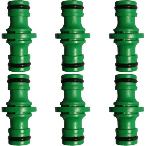 6-teiliger Doppelschlauchverbinder, Gartenschlauchanschluss für Autowäsche und Gartenschlauchverbindungsrohr (grün) (1/5)