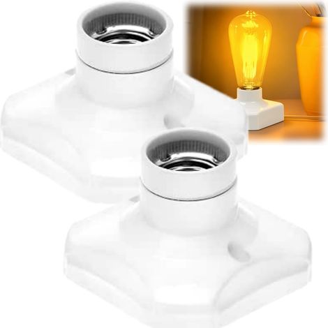 2pcs Porte Ampoule E27, Support Douille E27 en Céramique, Douille Ampoule à Visser, Douille Plafond E27 à Visser Durable et Sécurisée, Support Plafond Universel (1/5)