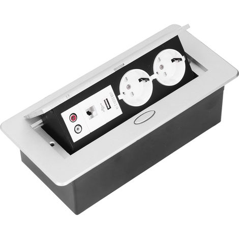 Prise encastrable laiton PC boîtier encastré de sol pour bureau usine fiche EU 250V (1/5)