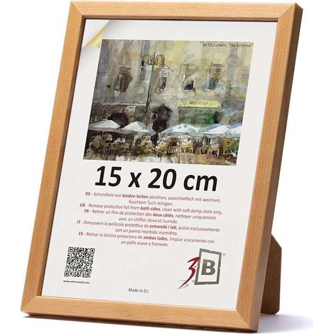 Holzbilderrahmen mit Acrylglas, 15 x 20 cm, beige