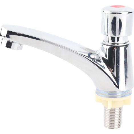 Robinet Poussoir Temporisé, G1/2 Robinets Poussoir Eau Froide pour Lavabo et Cuisine (1/5)