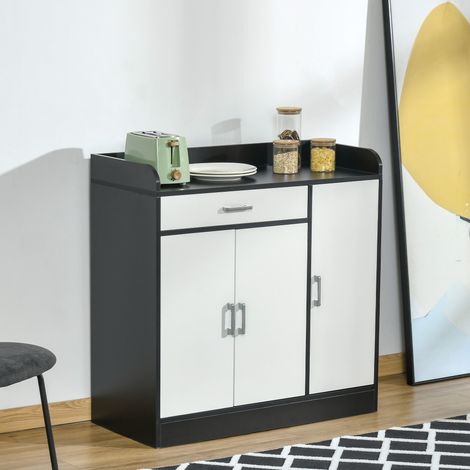 Meuble de cuisine moderne en MDF avec 2 placards, 1 tiroir et étagères réglables. 90 x 40 x 90 cm (1/5)