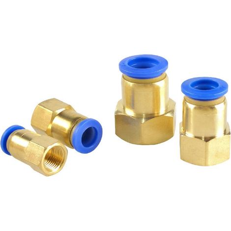 Pression Connexion Tube Raccord Adaptateur 8mm Tube Diamètre Externe Femelle Droit Pneumatique Connexion Connect Tuyau Raccord 5pcs(R3/8) GROOFOO