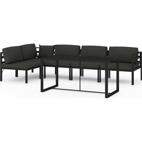 Maison Exclusive - Set muebles de jardín 6 pzas y cojines alumini (1/5)