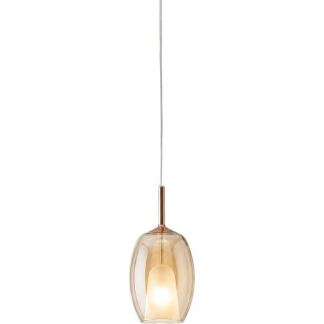 Vetro Borosilicato Contemporaneo Rain Ambra Trasparente D17 Senza Rosone (1/2)