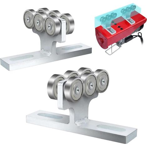 Ej.Life – Chariot à roulettes pour palan électrique 6 roues – Capacité 1260 kg – Acier au carbone zingué – Silencieux pour canaux de 3,8 cm ou plus (1/5)