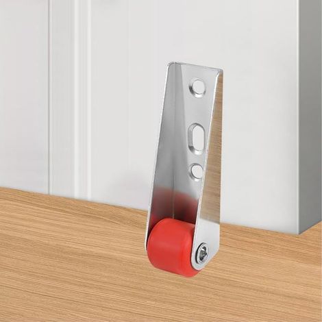 CCYKXALot de 4 roulettes pivotantes pour porte coulissante - Roulettes directionnelles silencieuses à montage latéral - Roulettes lisses avec vis (rouge) (1/5)