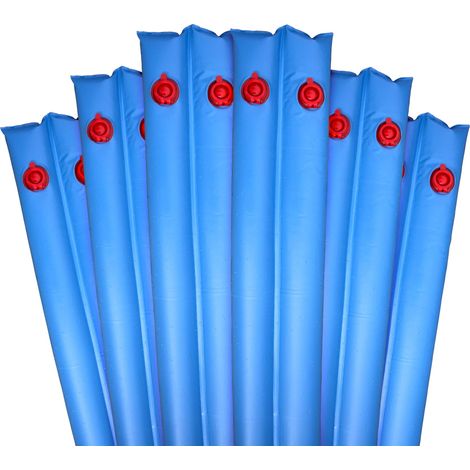Lot de 6 Poids de Couverture de Piscine Bleus à Double Chambre de 2,4 m, 0,33 mm d'épaisseur, Sacs d'eau de Piscine, Tubes d'eau (1/2)
