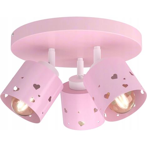 LAMPADA DA SOFFITTO PER BAMBINA LAMPADARIO DA SOFFITTO LED E27 CUORI ROSA (1/5)