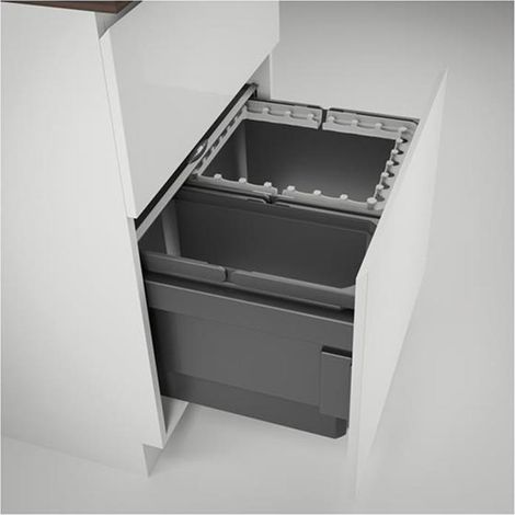 Naber Cox® Base 360 R/600-2, Abfallsammler für Frontauszüge, anthrazit, H 360 mm (1/2)