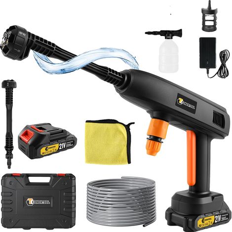 Nettoyeur haute pression sans fil, buse 6-en-1, portable et léger, 1 Batterie (1/2)