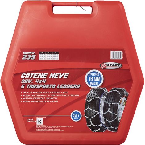 Start due pezzi catene da neve 16MM gruppo 235 per SUV 4x4 e trasporto leggero (1/5)