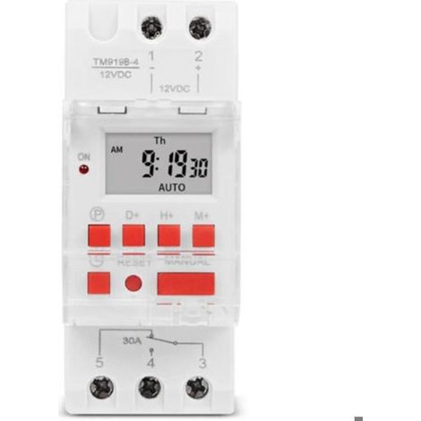 Minuterie automatique - LON® - interrupteur éclairage escalier - 12 V - cycle programmable (1/4)