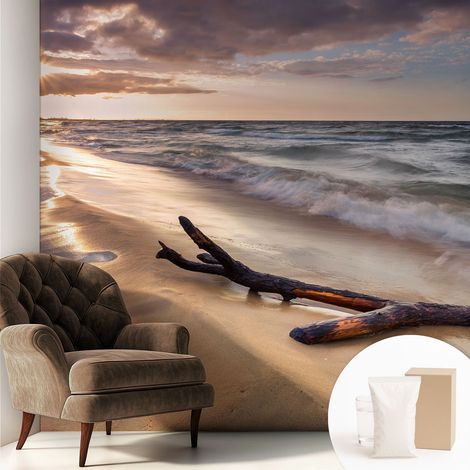 Fototapete Vliestapete mit Kleber - modern Wohnzimmer - Wanddekoration - einfach anzubringen Weststrand 250x250 cm (1/5)