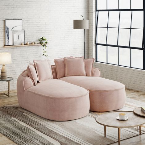 Canapé double Chenille Cloud confortable, design sans cadre, chaise longue double extra grande, avec coussin, aucune construction nécessaire, für Wohnzimmer