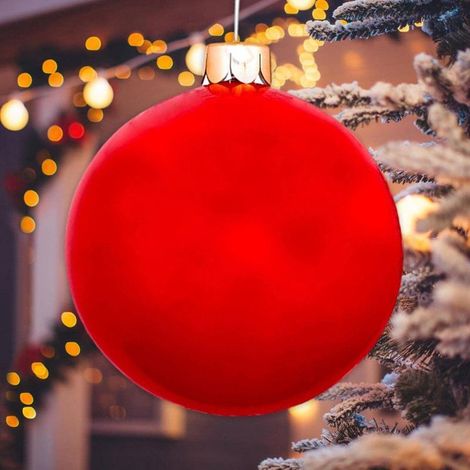 Boule de décoration de noël gonflable, boule de noël Extra grande en PVC de 65cm/25 pouces, fournitures de fête de noël pour jardin et Patio (1/3)