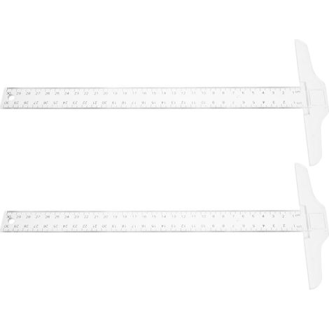 Lot de 2 équerres en T transparentes, idéales pour le dessin (1/4)