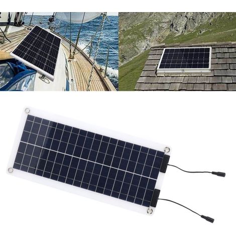 Kit de chargeur solaire pour batterie 30W DC18V portatif avec OBD et pinces rouge noir pour bateau camping-car véhicule (1/5)