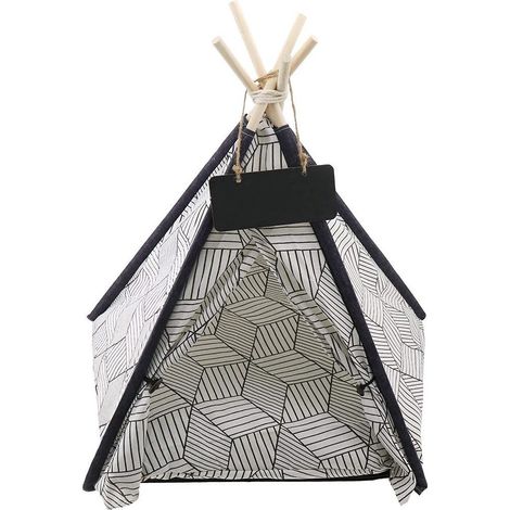 TrAdE Shop Traesio - Tepee Letto Cuscino Lavagna Rimovibile Lavabile Portatile Per Animali 60x60x90cm - (1/5)