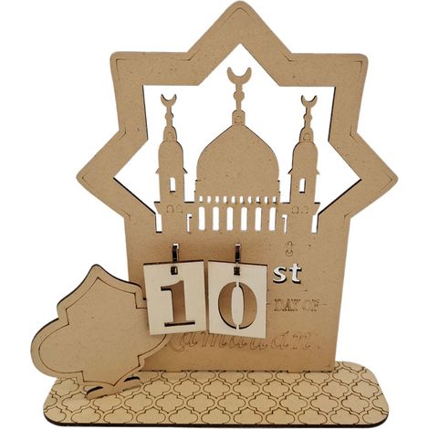 Calendrier du Ramadan, Calendrier de l'Aïd Moubarak, Décorations de Ramadan en bois à faire soi-même, Calendrier de l'Avent de l'Aïd Moubarak, Calendrier de compte à rebours du Ramadan pour la maison
