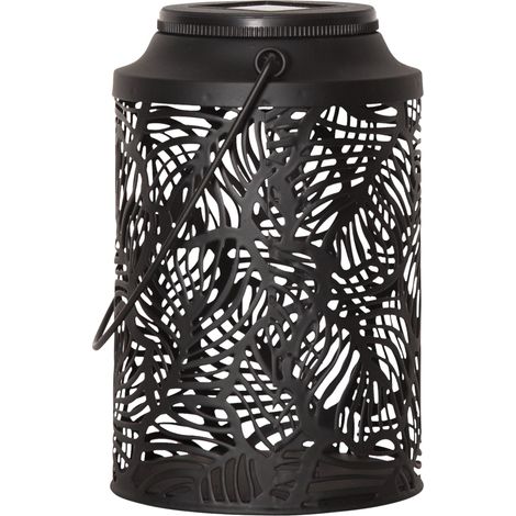 LED-Solar-Dekoration "Leafy", Laterne, schwarz (1/5)