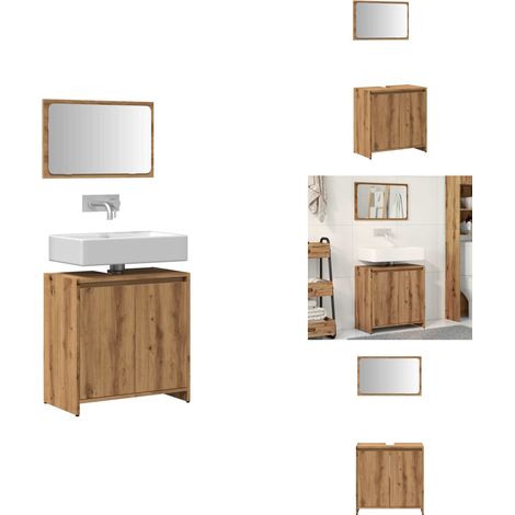 2-tlg. Badmöbel-Set Artisan-Eiche Holzwerkstoff - Badmöbel Set - Badmöbel Sets - Badmöbelset - Badmöbel (1/5)