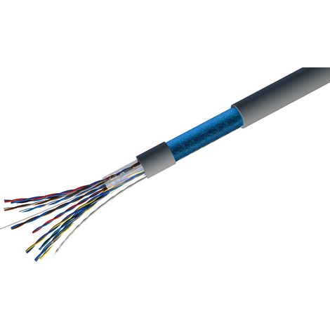 Câble téléphonique RS PRO, 1 Paire, 24 AWG, Retardant à la flamme, Al/PET, Gaine PVC Gris, L 100m ( Prix pour Bobine de 100 Mètres )