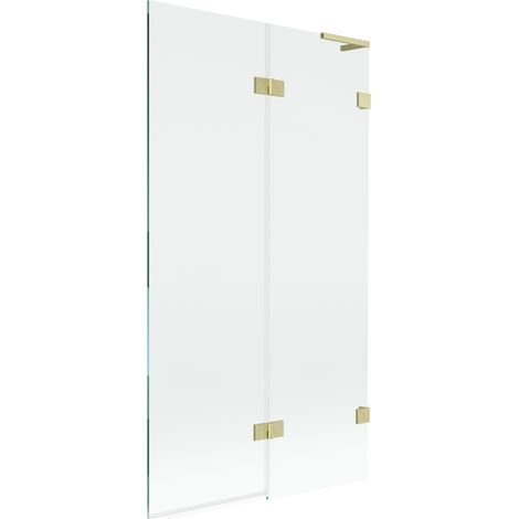Paroi de baignoire Mexen Lunar L à 2 panneaux droit 100 x 150 cm, transparent, or brossé - 897L-100-100-55-00-P (1/5)