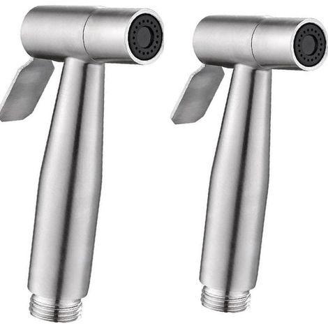 Lots de 2 plats dans douche WC bidet en inox acclimaté, porte-filtre pulvérisé versant canapés, salle de bain, cuisine et nettoyage des toilettes (1/4)