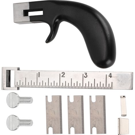 Outil de coupe pour ceinture en cuir, accessoire de bricolage, cutter artisanal robuste, manche en aluminium, outil manuel DIY, lame de précision pour maroquinerie (1/5)